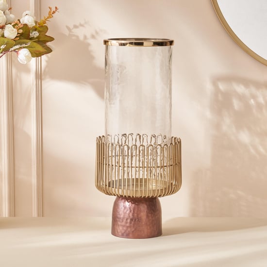 Mystique Filo Glass Vase with Metal Base