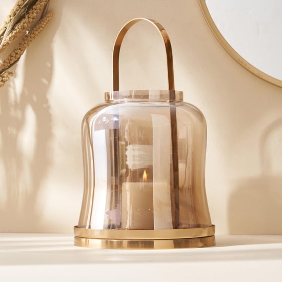 Selena Accord Glass Lantern with Metal Handle