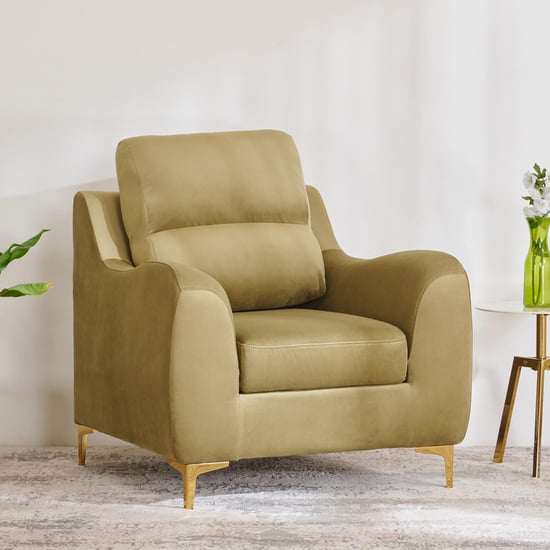 Bianca Velvet 1-Seater Sofa - Olive