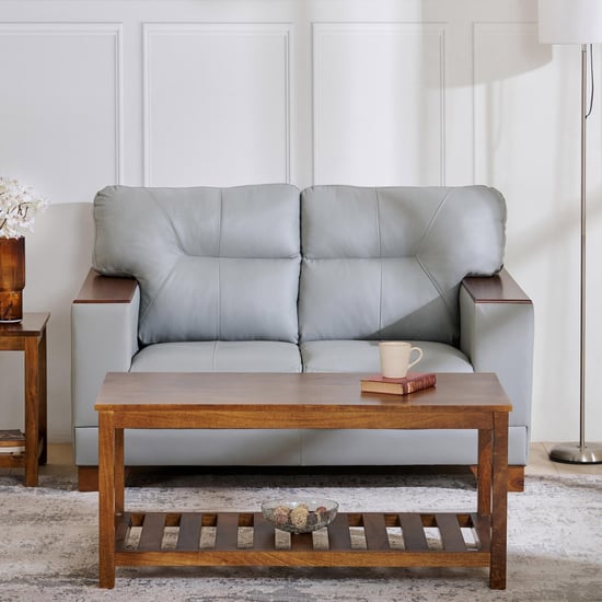 Walter Half Leather 2-Seater Sofa - Grey