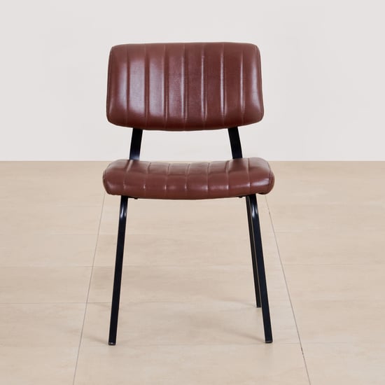 (Refurbished) Ajax Set of 2 Faux Leather Dining Chairs - Brown