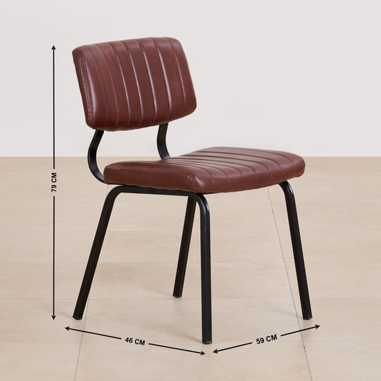 (Refurbished) Ajax Set of 2 Faux Leather Dining Chairs - Brown