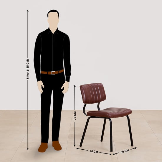 (Refurbished) Ajax Set of 2 Faux Leather Dining Chairs - Brown