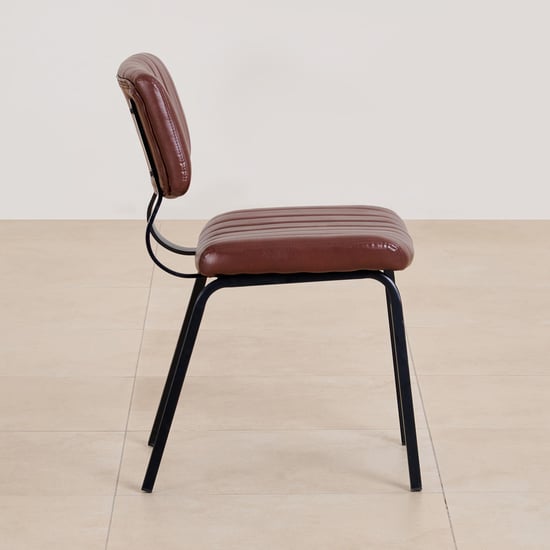 (Refurbished) Ajax Set of 2 Faux Leather Dining Chairs - Brown