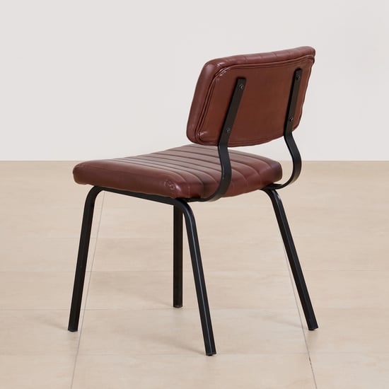 (Refurbished) Ajax Set of 2 Faux Leather Dining Chairs - Brown