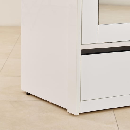 Polaris 2-Door Sliding Wardrobe with Mirror- White