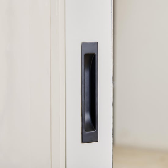 Polaris 2-Door Sliding Wardrobe with Mirror- White