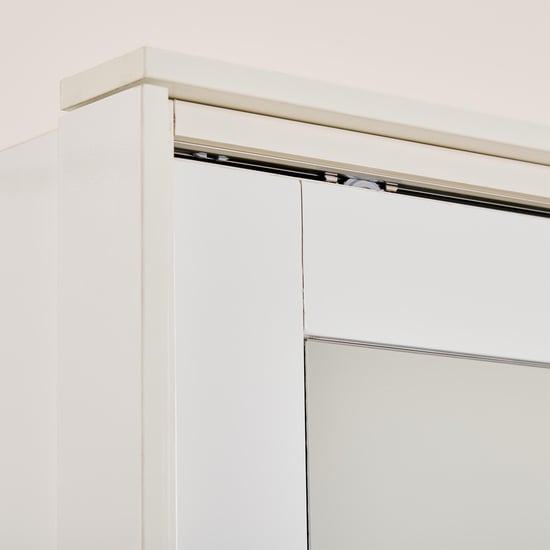 Polaris 2-Door Sliding Wardrobe with Mirror- White