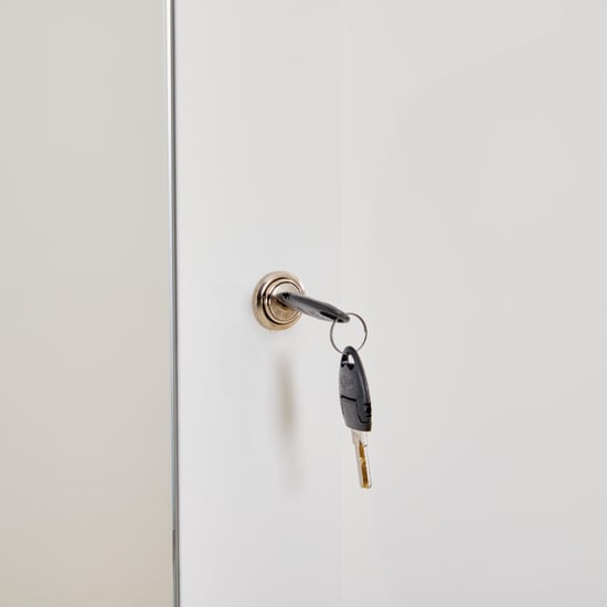 Polaris 2-Door Sliding Wardrobe with Mirror- White