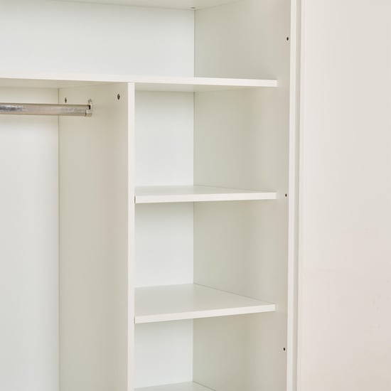 Polaris 2-Door Sliding Wardrobe with Mirror- White