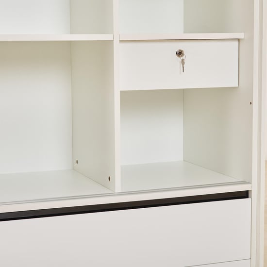 Polaris 2-Door Sliding Wardrobe with Mirror- White