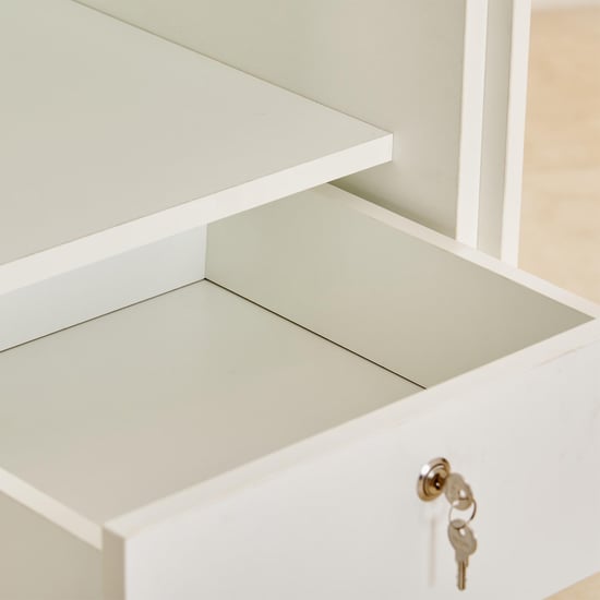 Polaris 2-Door Sliding Wardrobe with Mirror- White