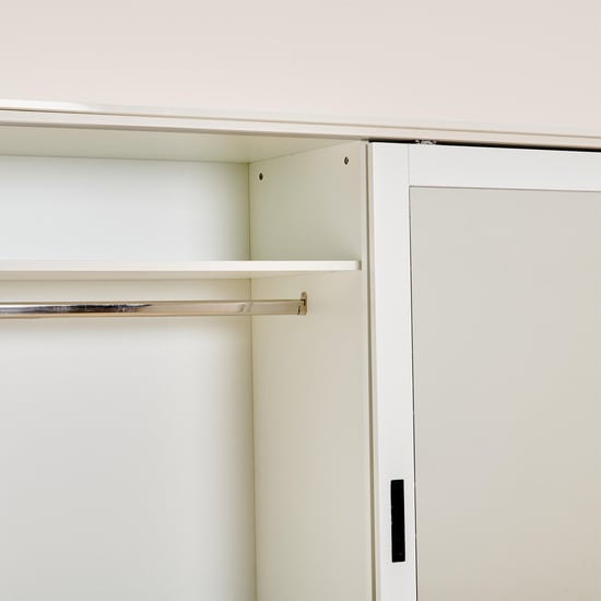 Polaris 2-Door Sliding Wardrobe with Mirror- White