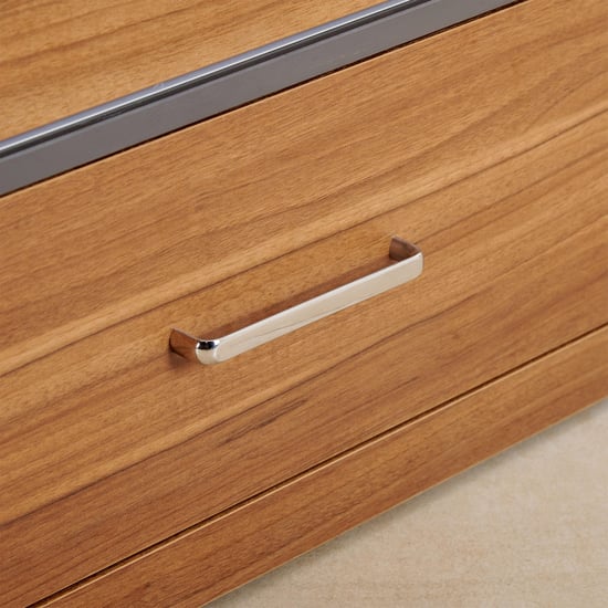 Quadro 2-Door Sliding Wardrobe with Mirror and Drawers -  Brown