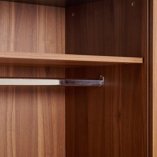 Quadro 2-Door Sliding Wardrobe with Mirror and Drawers -  Brown