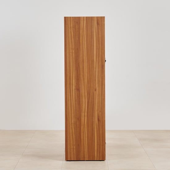 Quadro 2-Door Sliding Wardrobe with Mirror and Drawers -  Brown