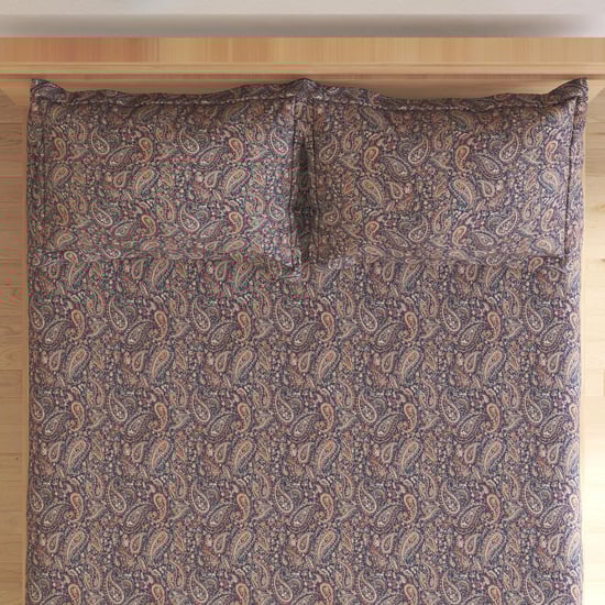 Amaya Silas Cotton 150TC Printed 3Pcs Super King Bedsheet Set