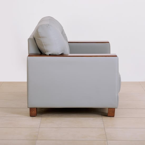 Walter Half Leather 3+2 Seater Sofa Set - Grey