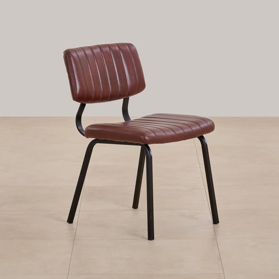 (Refurbished) Ajax Set of 2 Faux Leather Dining Chairs - Brown