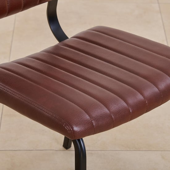 (Refurbished) Ajax Set of 2 Faux Leather Dining Chairs - Brown