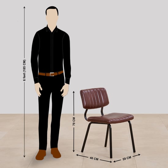 (Refurbished) Ajax Set of 2 Faux Leather Dining Chairs - Brown