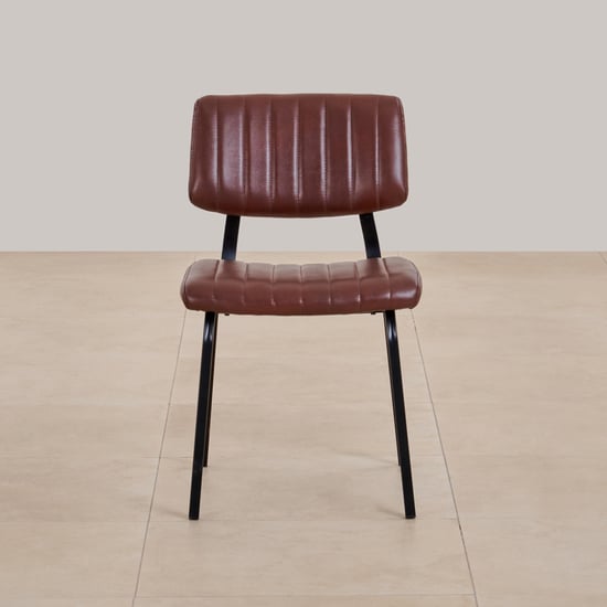 (Refurbished) Ajax Set of 2 Faux Leather Dining Chairs - Brown