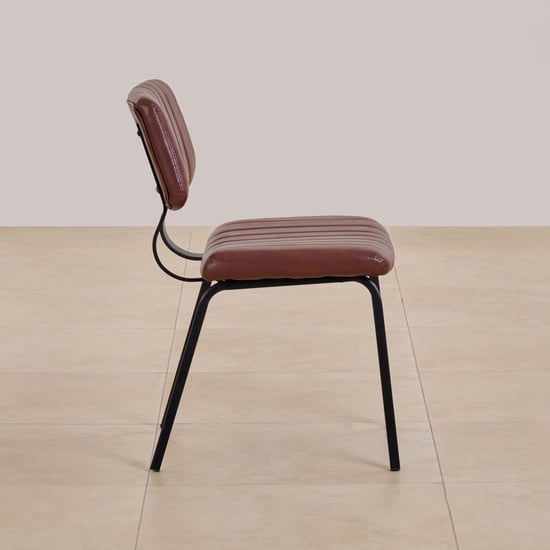 (Refurbished) Ajax Set of 2 Faux Leather Dining Chairs - Brown