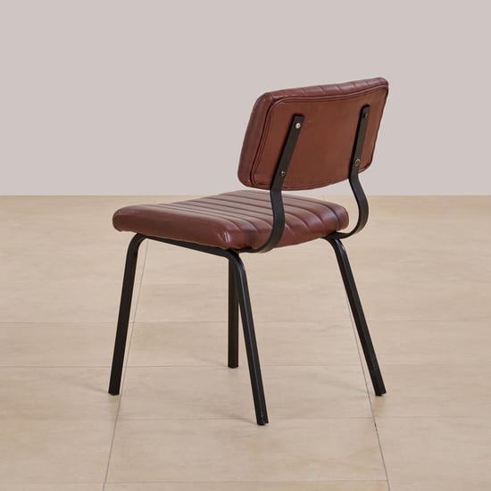 (Refurbished) Ajax Set of 2 Faux Leather Dining Chairs - Brown