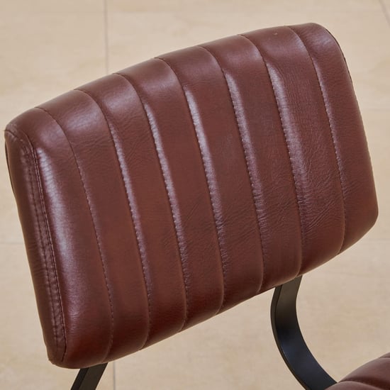 (Refurbished) Ajax Set of 2 Faux Leather Dining Chairs - Brown