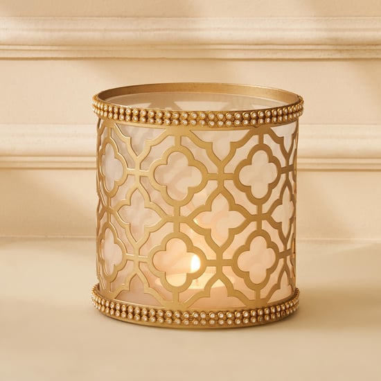 Rylee Glass Votive Holder with Iron Stand