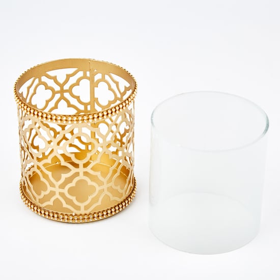Rylee Glass Votive Holder with Iron Stand