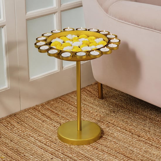 Maya Ojas Metal Urli Accent Table - Gold