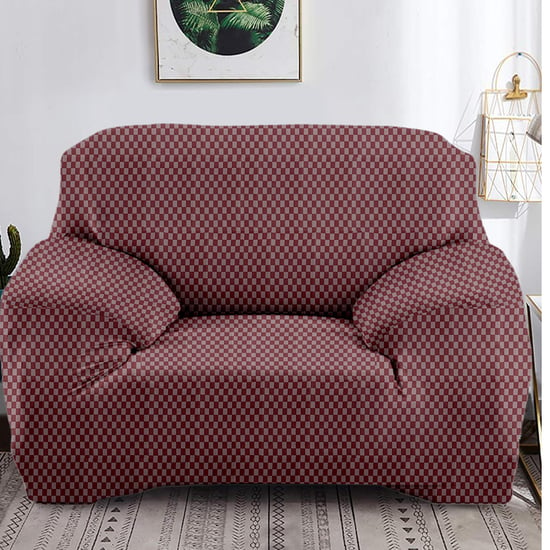 Helios Morgan Checked 1-Seater Sofa Cover