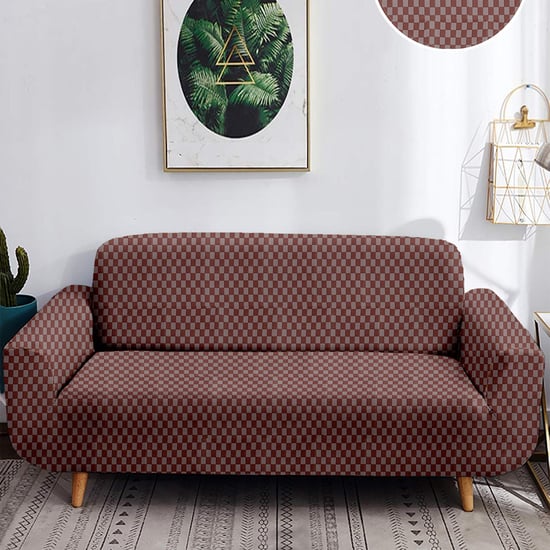 Helios Morgan Checked 2-Seater Sofa Cover