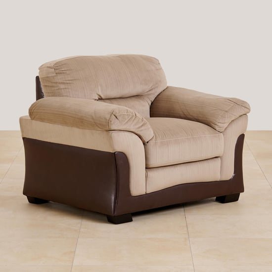 (Refurbished) Vertigo Fabric 1-Seater Sofa - Brown