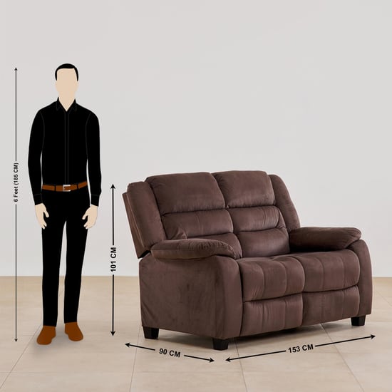 (Refurbished) Nairobi Fabric 2-Seater Sofa - Brown