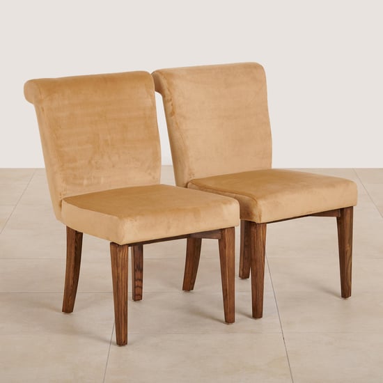 (Refurbished) Varna Set of 2 Fabric Dining Chairs - Beige