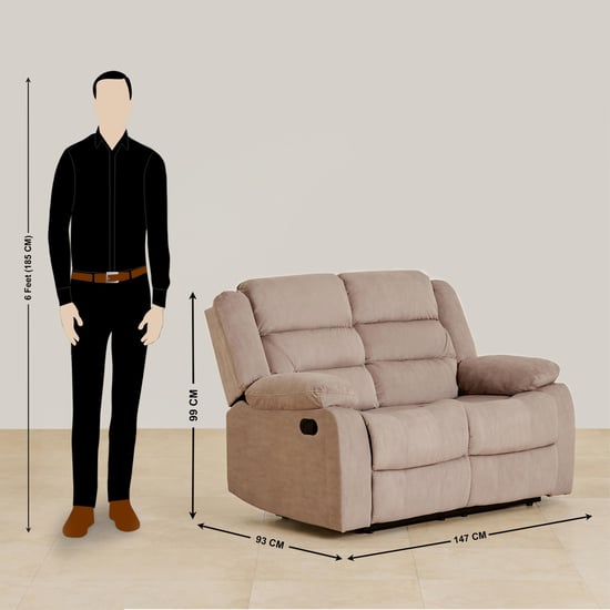 Cairo NXT Fabric 2-Seater Recliner - Beige