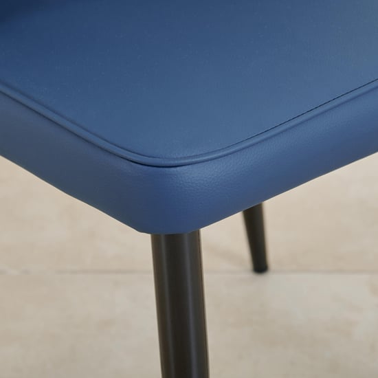 Marcello Glass Top 6-Seater Dining Set with Chairs - Grey and Blue