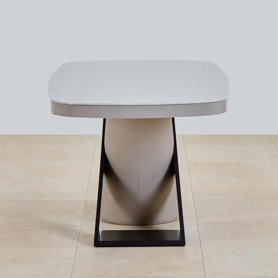 Marcello Glass Top 6-Seater Dining Set with Chairs - Grey and Blue