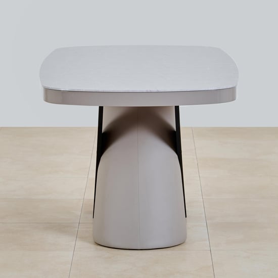 Marcello Glass Top 6-Seater Dining Set with Chairs - Grey and Blue