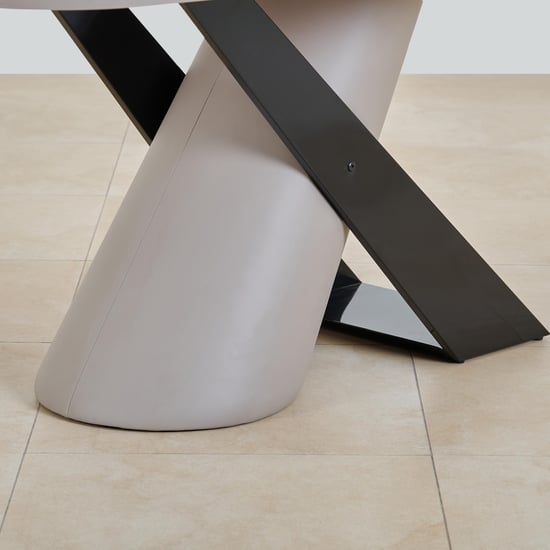 Marcello Glass Top 6-Seater Dining Set with Chairs - Grey and Blue