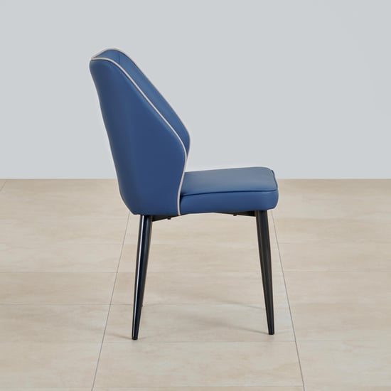 Marcello Glass Top 6-Seater Dining Set with Chairs - Grey and Blue