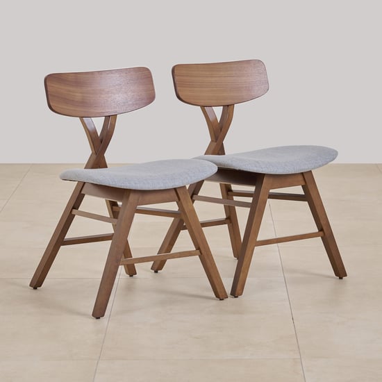 Naverre Set of 2 Fabric Dining Chairs - Brown