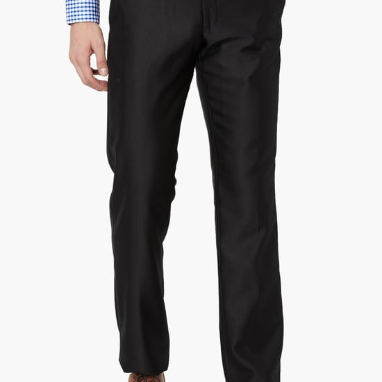 LOUIS PHILIPPE Solid Low Rise Slim Fit Trousers