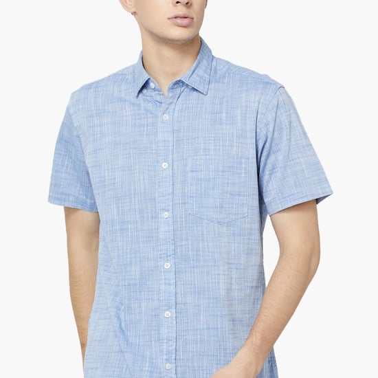 COLORPLUS Slim Fit Slub Weave Casual Shirt     
