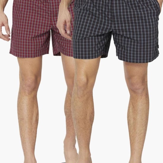 VAN HEUSEN Checked Boxer Shorts - Pack of 2 - ASSORTED Colour & Design