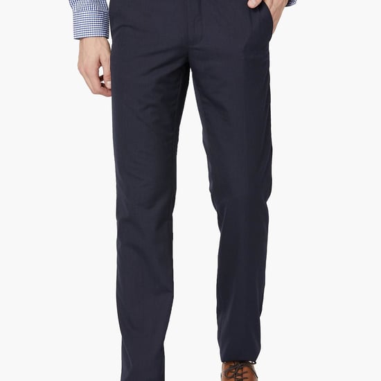 VAN HEUSEN Solid Slim Fit Formal Trousers