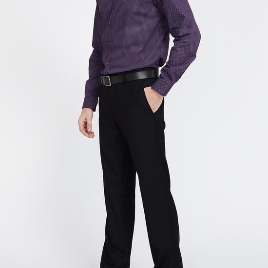 VAN HEUSEN Flat-Front Slim Fit Formal Trousers