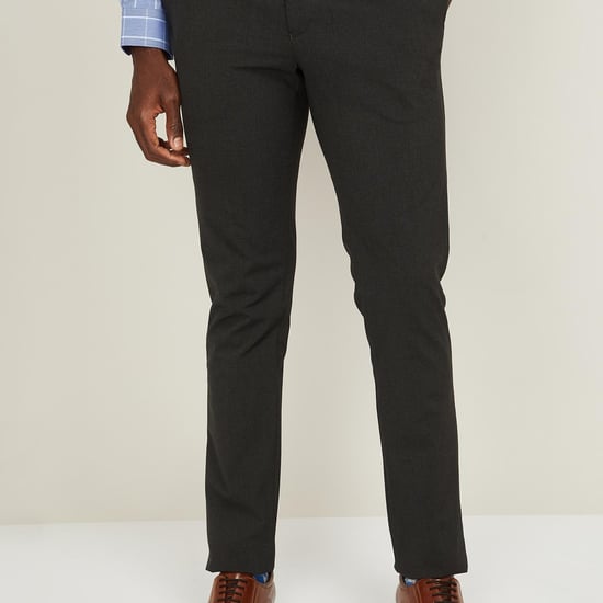 BLACKBERRYS Men Solid Super Slim Fit Formal Trousers